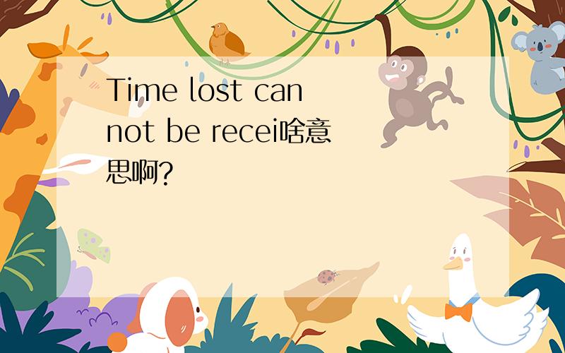 Time lost can not be recei啥意思啊?