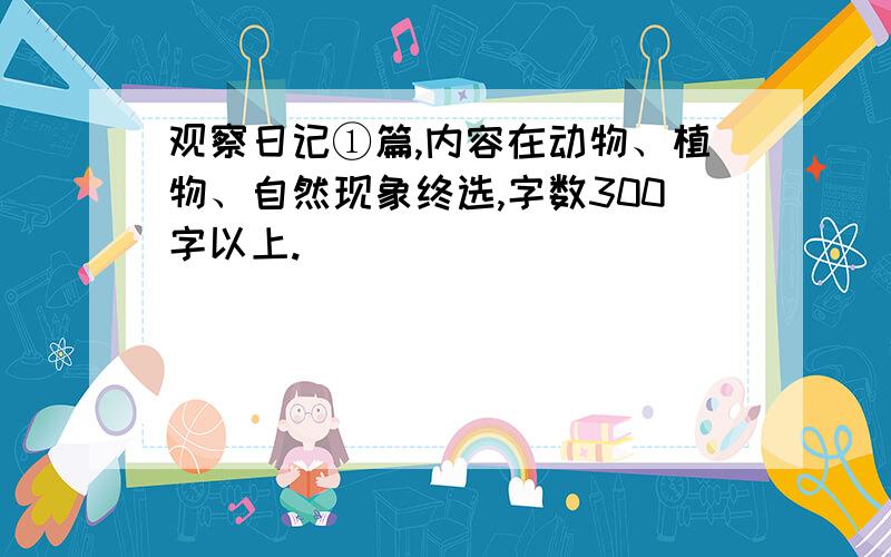 观察日记①篇,内容在动物、植物、自然现象终选,字数300字以上.