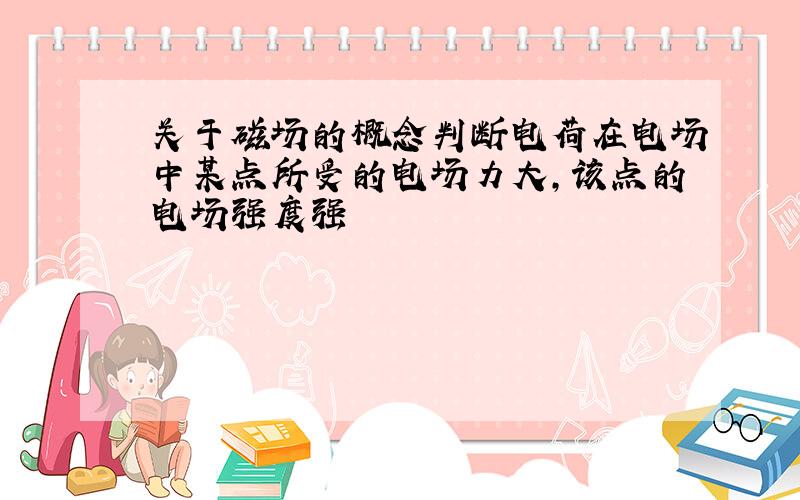 关于磁场的概念判断电荷在电场中某点所受的电场力大,该点的电场强度强