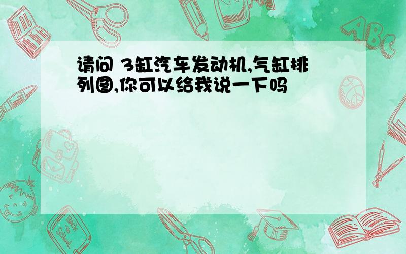 请问 3缸汽车发动机,气缸排列图,你可以给我说一下吗