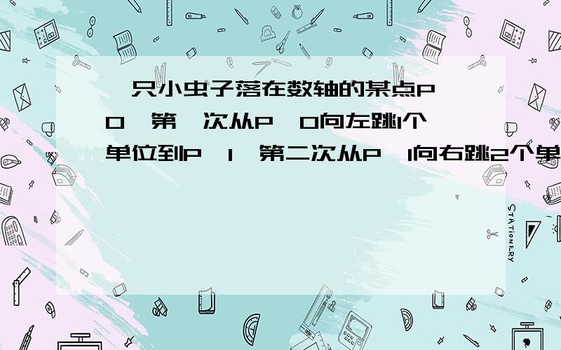 一只小虫子落在数轴的某点P^0,第一次从P^0向左跳1个单位到P^1,第二次从P^1向右跳2个单位长度到P^2,第三次从