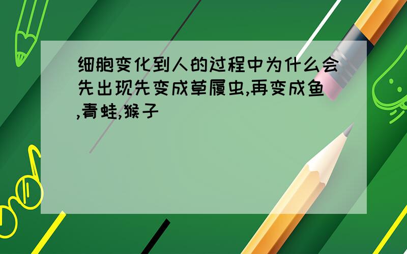 细胞变化到人的过程中为什么会先出现先变成草履虫,再变成鱼,青蛙,猴子