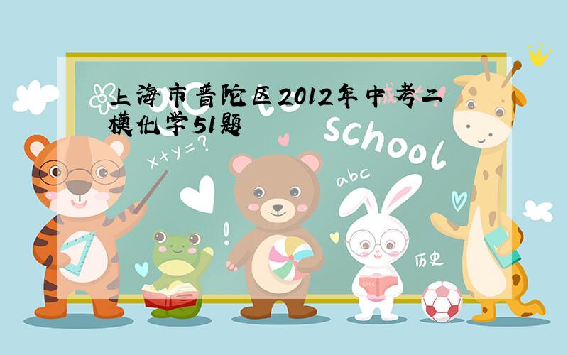 上海市普陀区2012年中考二模化学51题