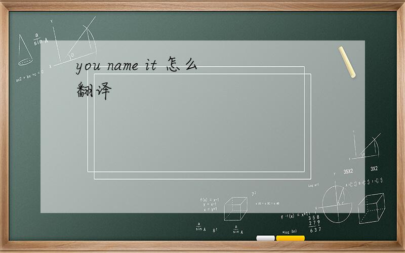 you name it 怎么翻译