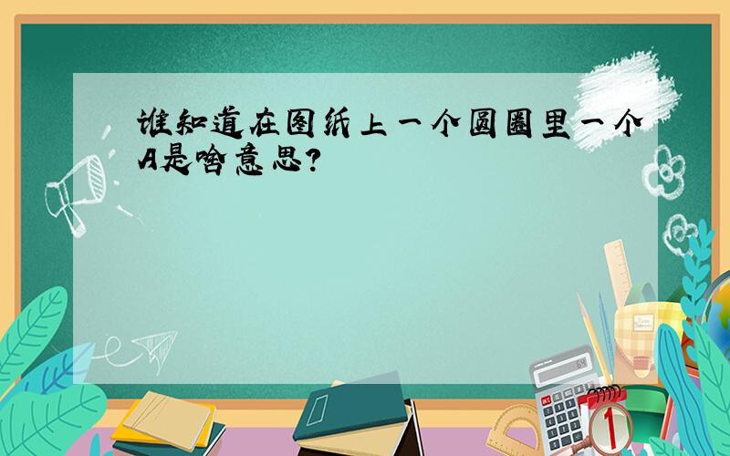 谁知道在图纸上一个圆圈里一个A是啥意思?