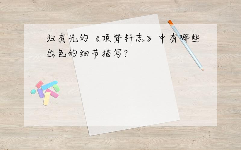 归有光的《项脊轩志》中有哪些出色的细节描写?