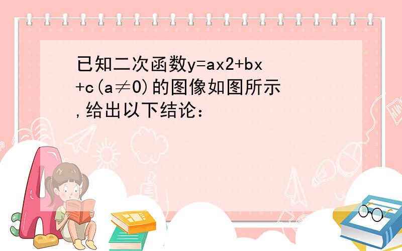 已知二次函数y=ax2+bx+c(a≠0)的图像如图所示,给出以下结论：