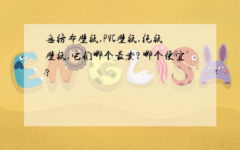 无纺布壁纸,PVC壁纸,纯纸壁纸,它们哪个最贵?哪个便宜?