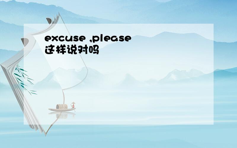 excuse ,please这样说对吗