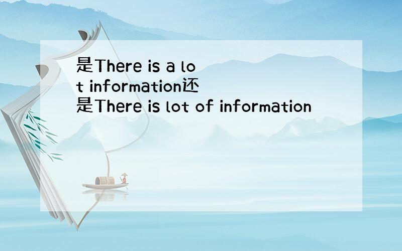 是There is a lot information还是There is lot of information