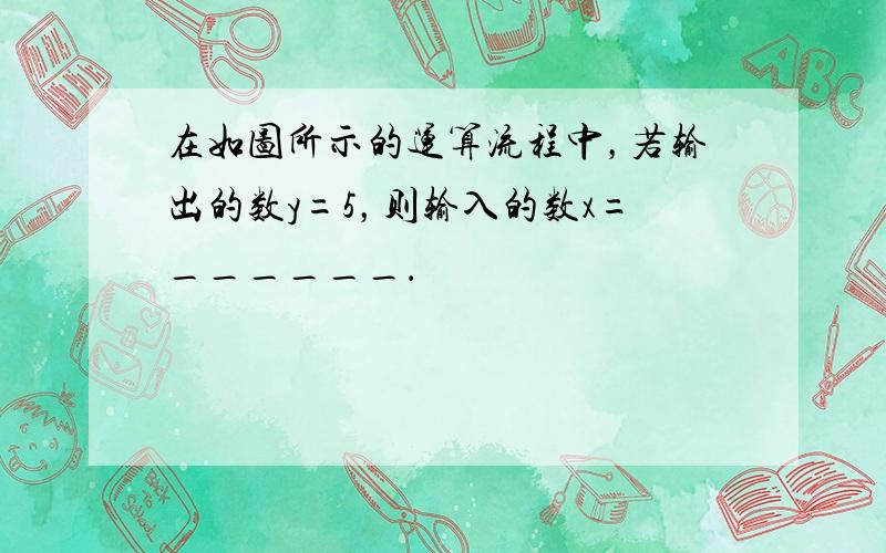 在如图所示的运算流程中，若输出的数y=5，则输入的数x=______．