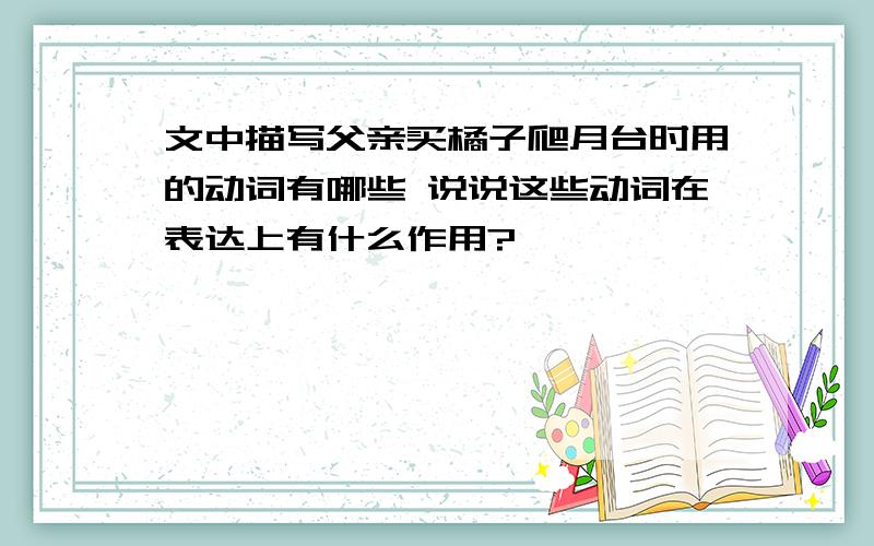 文中描写父亲买橘子爬月台时用的动词有哪些 说说这些动词在表达上有什么作用?