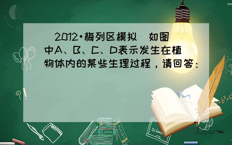 （2012•梅列区模拟）如图中A、B、C、D表示发生在植物体内的某些生理过程，请回答：