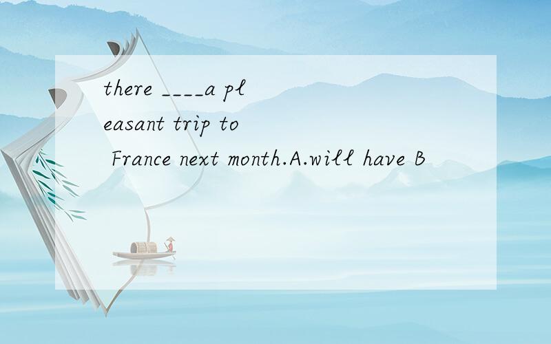 there ____a pleasant trip to France next month.A.will have B