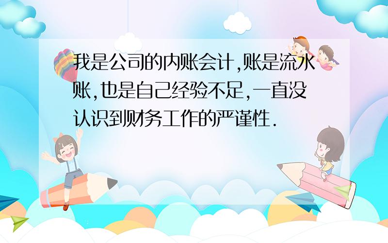 我是公司的内账会计,账是流水账,也是自己经验不足,一直没认识到财务工作的严谨性.