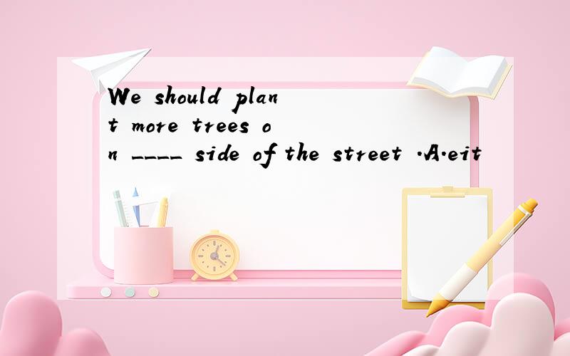 We should plant more trees on ____ side of the street .A.eit