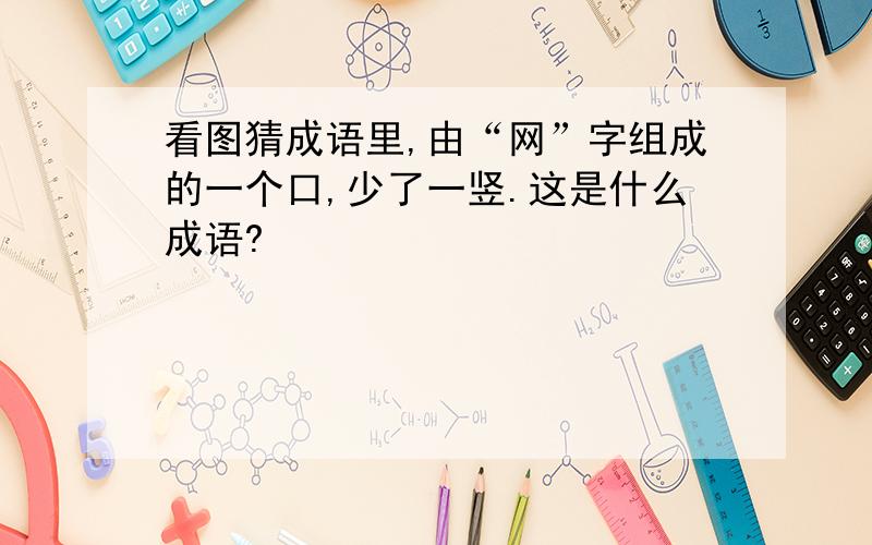 看图猜成语里,由“网”字组成的一个口,少了一竖.这是什么成语?