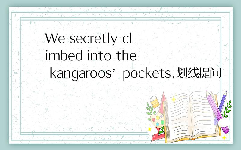 We secretly climbed into the kangaroos’ pockets.划线提问