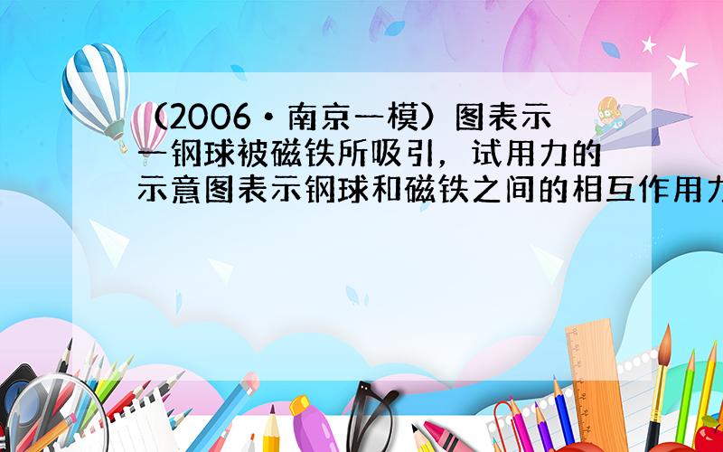 （2006•南京一模）图表示一钢球被磁铁所吸引，试用力的示意图表示钢球和磁铁之间的相互作用力，设磁铁对钢球的作用为F1，