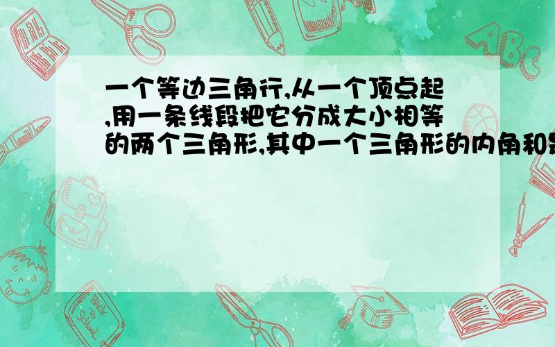 一个等边三角行,从一个顶点起,用一条线段把它分成大小相等的两个三角形,其中一个三角形的内角和是?