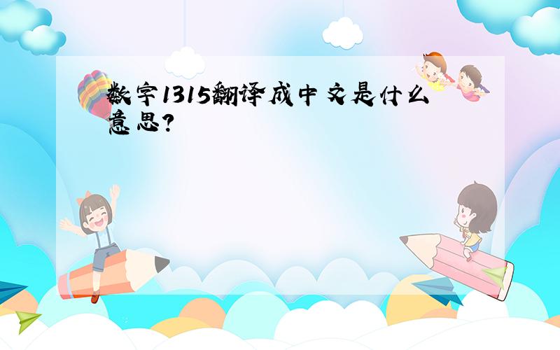 数字1315翻译成中文是什么意思?