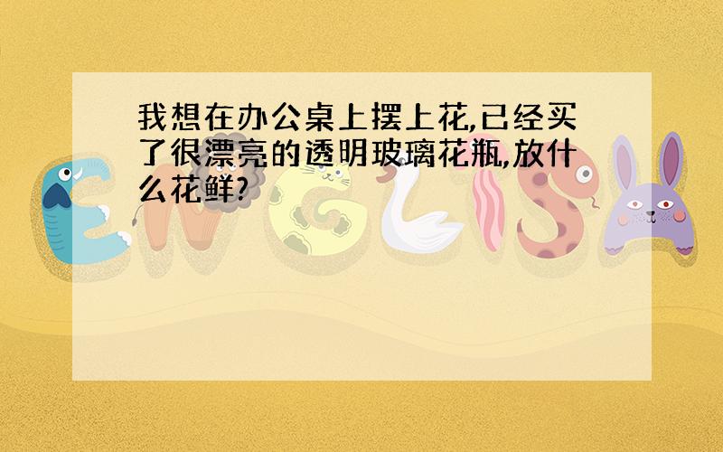 我想在办公桌上摆上花,已经买了很漂亮的透明玻璃花瓶,放什么花鲜?