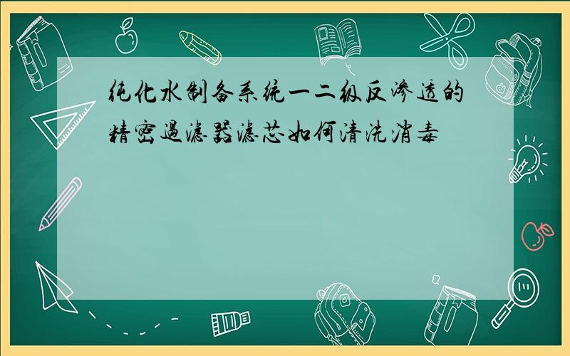 纯化水制备系统一二级反渗透的精密过滤器滤芯如何清洗消毒