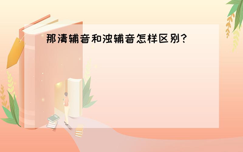 那清辅音和浊辅音怎样区别?