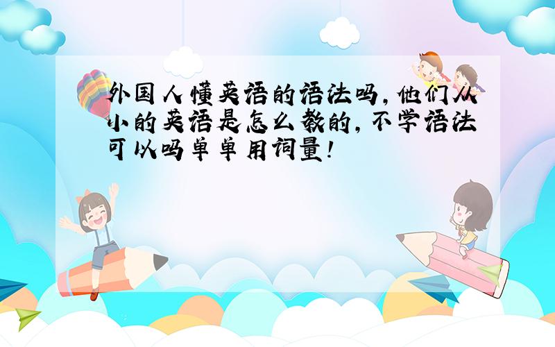 外国人懂英语的语法吗,他们从小的英语是怎么教的,不学语法可以吗单单用词量!