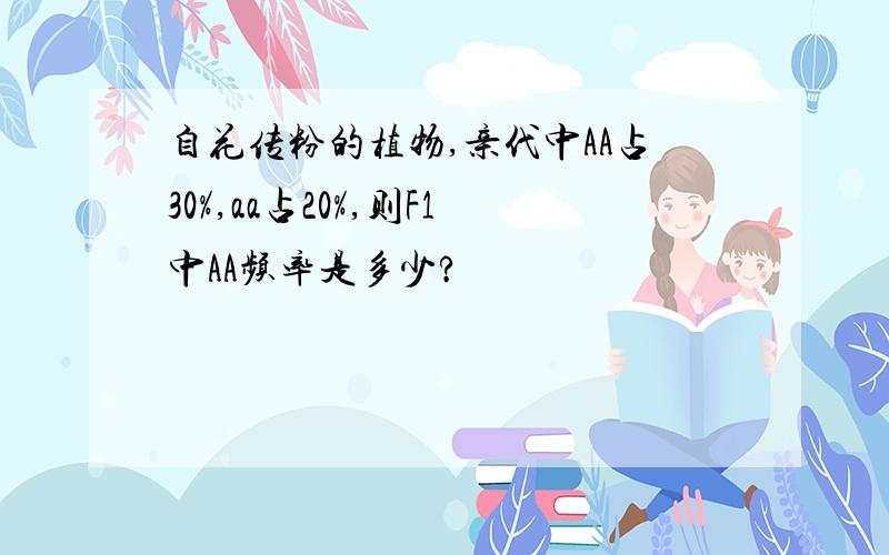 自花传粉的植物,亲代中AA占30%,aa占20%,则F1中AA频率是多少?