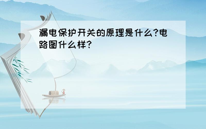 漏电保护开关的原理是什么?电路图什么样?