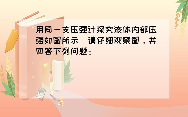 用同一支压强计探究液体内部压强如图所示．请仔细观察图，并回答下列问题：