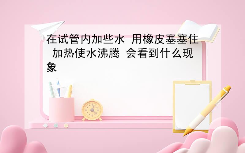 在试管内加些水 用橡皮塞塞住 加热使水沸腾 会看到什么现象