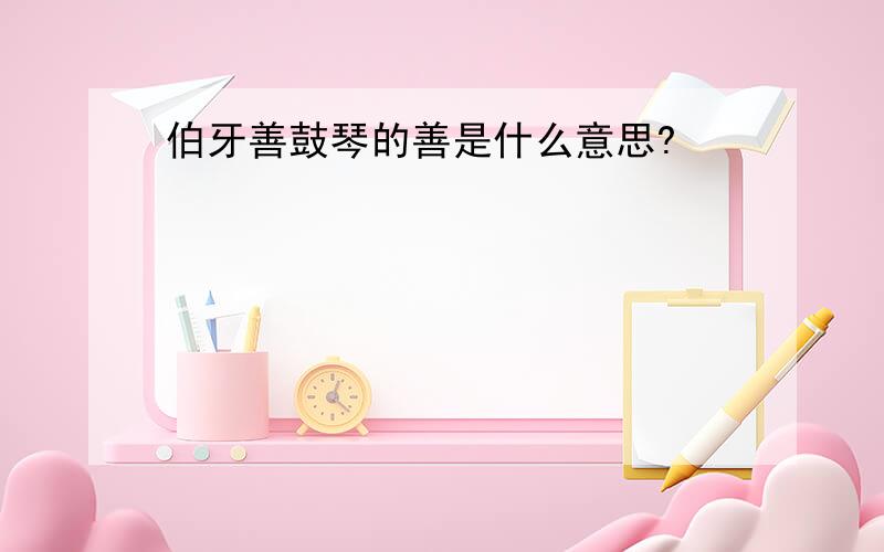 伯牙善鼓琴的善是什么意思?