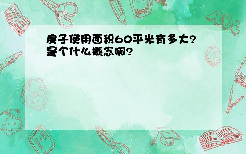 房子使用面积60平米有多大?是个什么概念啊?