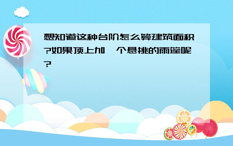 想知道这种台阶怎么算建筑面积?如果顶上加一个悬挑的雨篷呢?