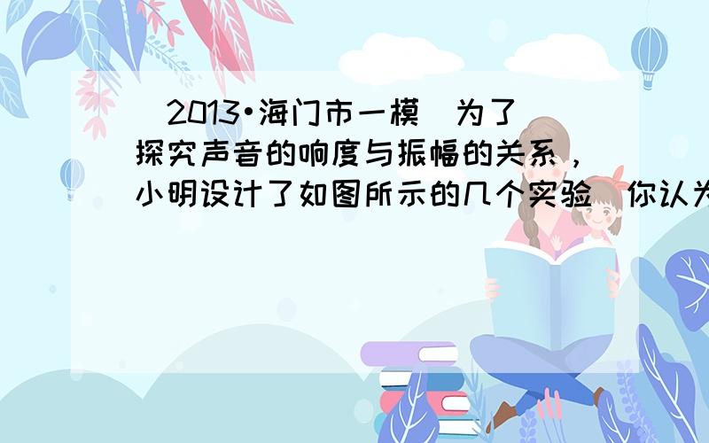 （2013•海门市一模）为了探究声音的响度与振幅的关系，小明设计了如图所示的几个实验．你认为能够完成这个探究目的是（