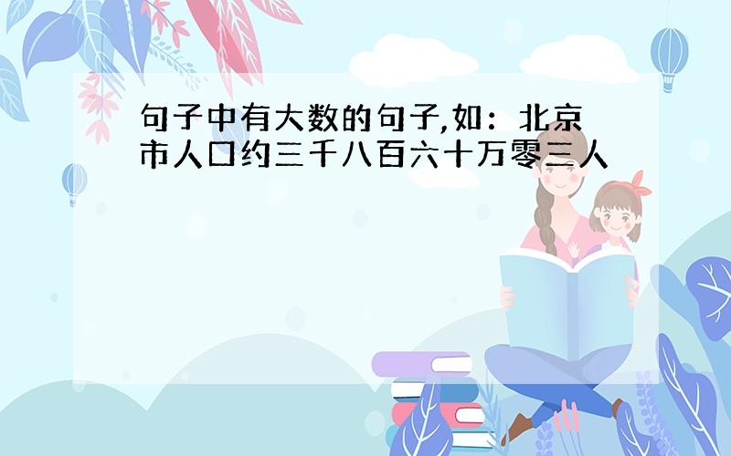 句子中有大数的句子,如：北京市人口约三千八百六十万零三人