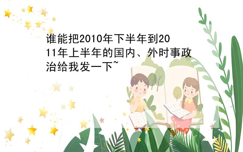 谁能把2010年下半年到2011年上半年的国内、外时事政治给我发一下~