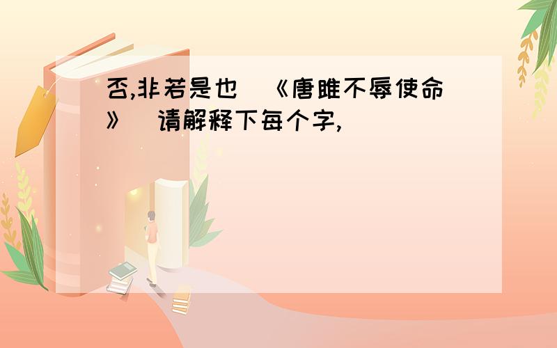 否,非若是也（《唐雎不辱使命》）请解释下每个字,