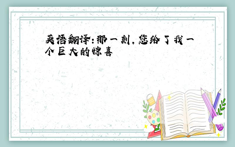 英语翻译：那一刻,您给了我一个巨大的惊喜