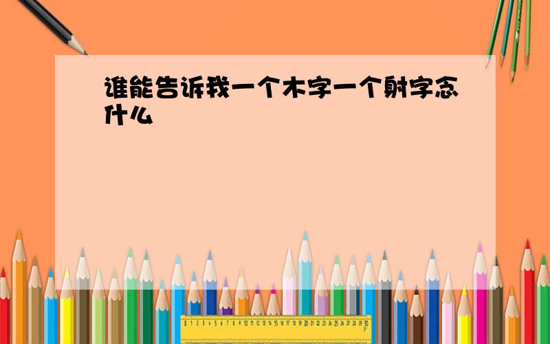 谁能告诉我一个木字一个射字念什么