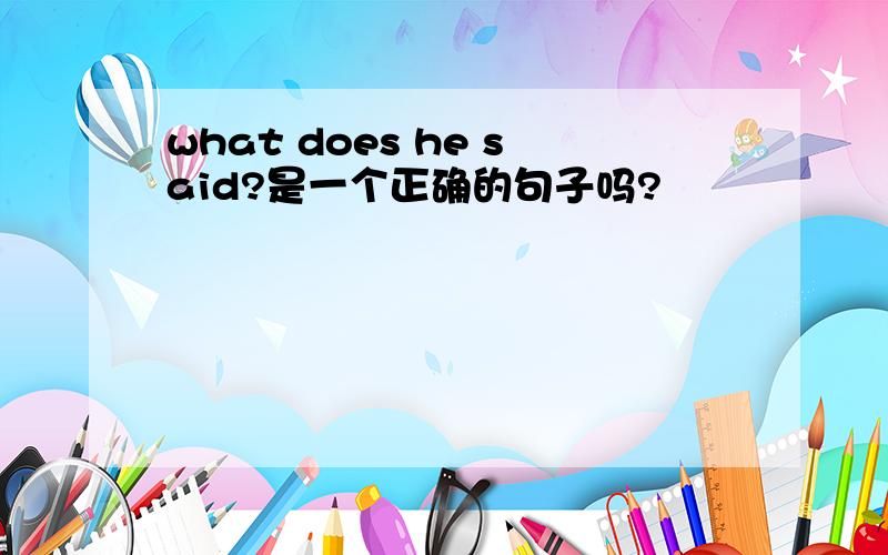 what does he said?是一个正确的句子吗?