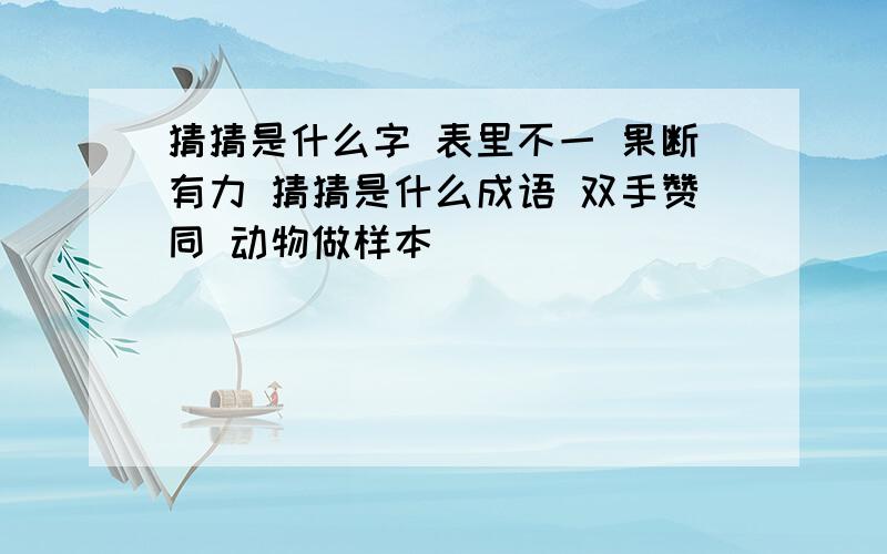 猜猜是什么字 表里不一 果断有力 猜猜是什么成语 双手赞同 动物做样本