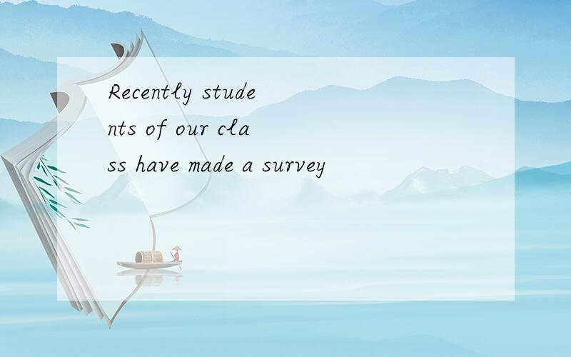 Recently students of our class have made a survey