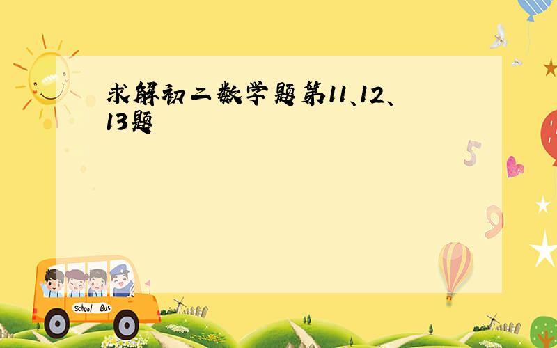 求解初二数学题第11、12、13题