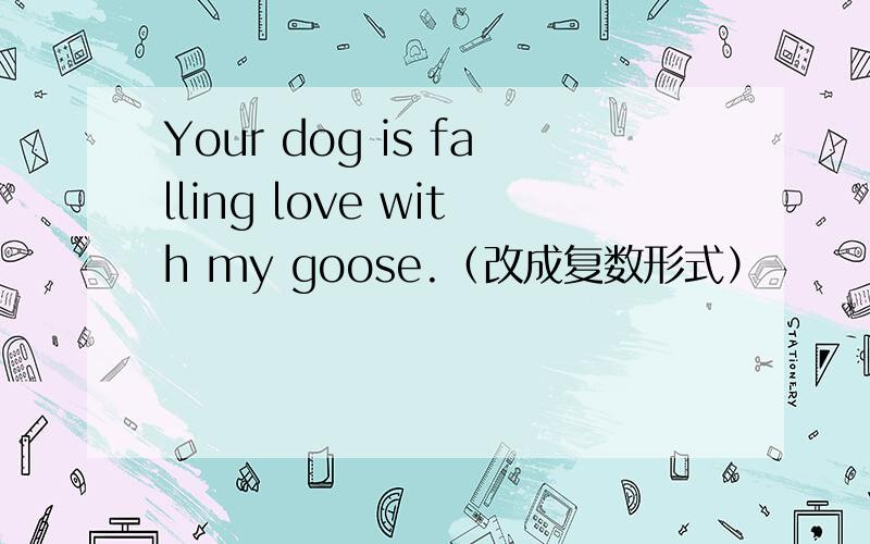 Your dog is falling love with my goose.（改成复数形式）