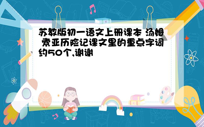 苏教版初一语文上册课本 汤姆 索亚历险记课文里的重点字词约50个,谢谢