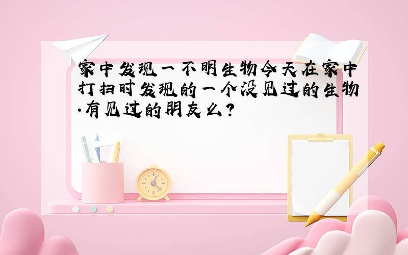 家中发现一不明生物今天在家中打扫时发现的一个没见过的生物.有见过的朋友么?