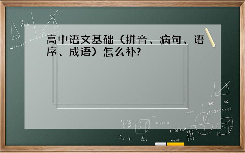 高中语文基础（拼音、病句、语序、成语）怎么补?